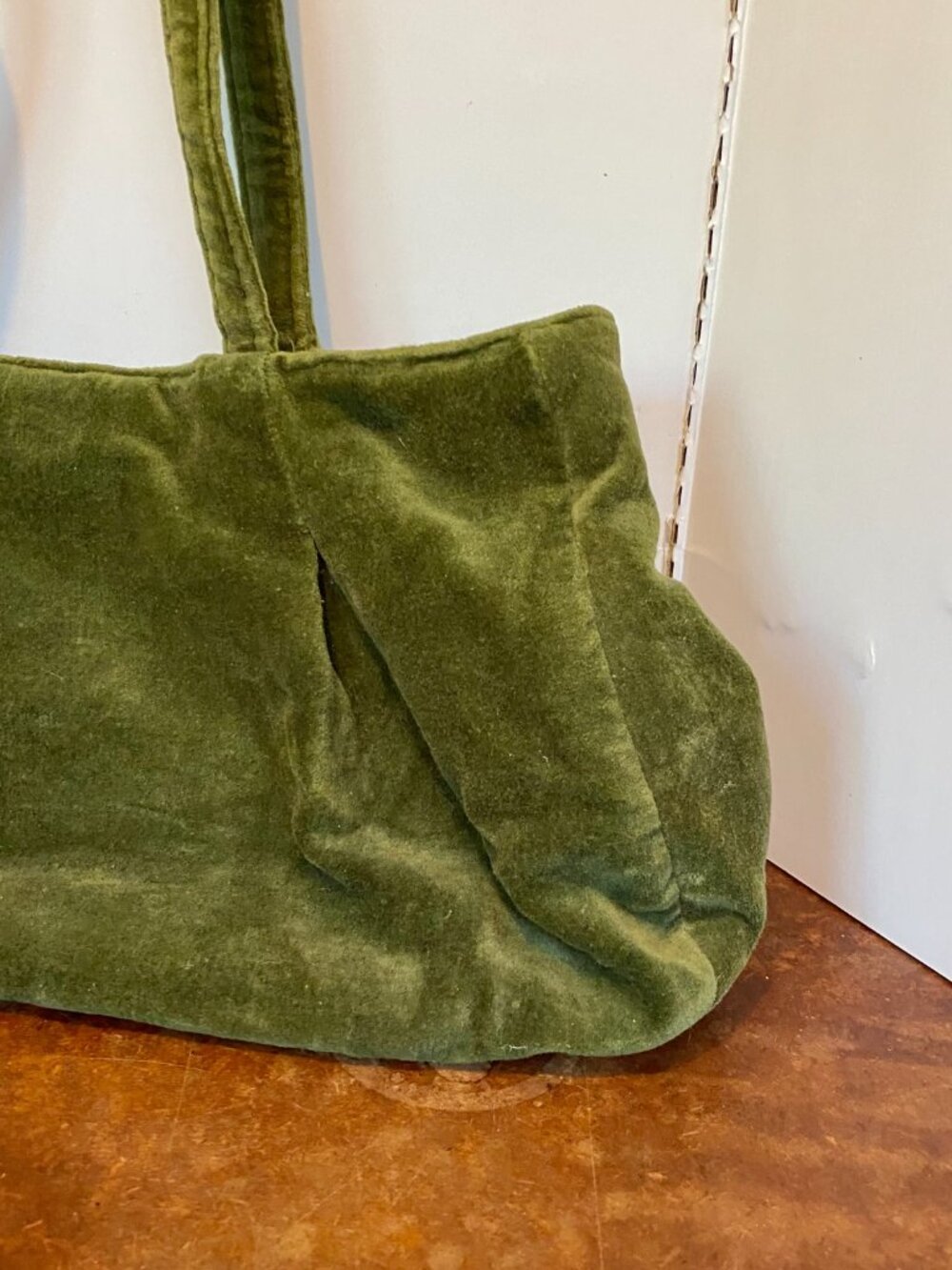 Alexia Crawford New York Green Velvet Burnt Out Shoulder Bag Purse Flowers Boho - Picture 4 of 10